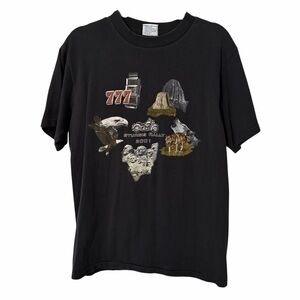 Sturgis 2001 Motorcycle Rally Black Vintage  Y2K Biker Shirt Men’s Size Medium